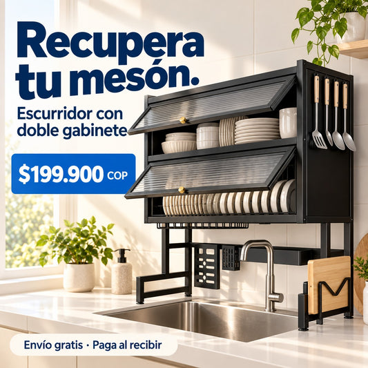 Escurridor con Doble Gabinete para Cocina con precio de $199.900 COP, envío gratis y pago al recibir