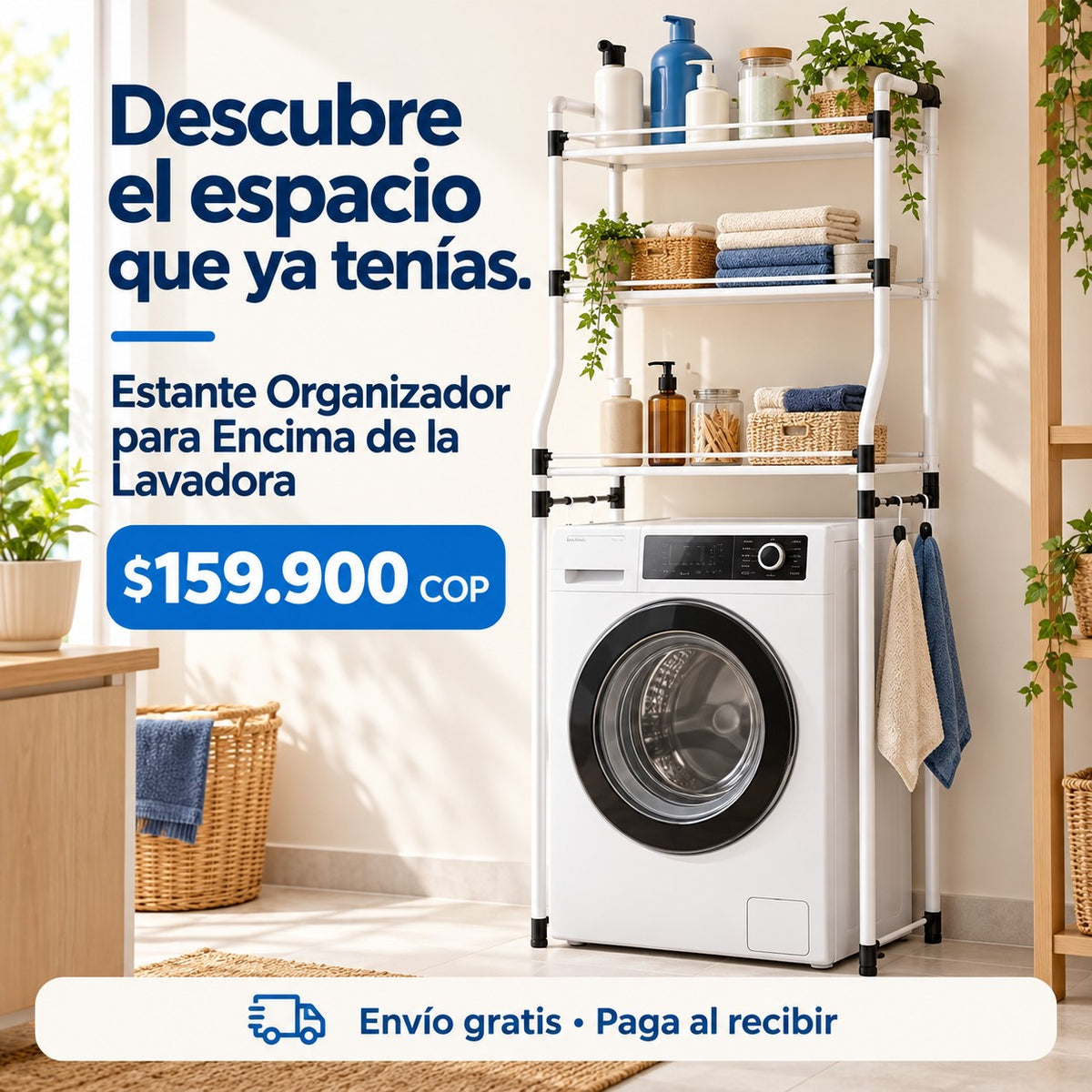 Estante Organizador para Encima de la Lavadora con precio de $159.900 COP, envío gratis y pago al recibir
